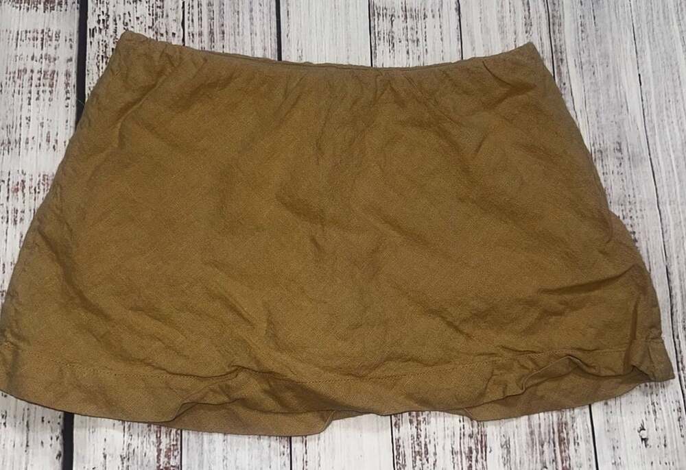 Free-est Brown Cotton Linen Blend Skort- XS